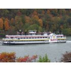 Wellsville: The Majestic river boat going up the Ohio River.