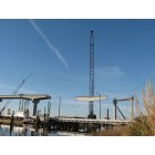 Sunset Beach: 72 ton cantilever being hoisted for the new bridge 01/28/2010