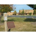 New Lenox: Lincoln Hwy Marker In Front of Lincoln-Way Central High School