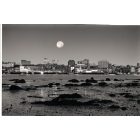 Portland: : Fullmoon and downtown Portland, Maine.