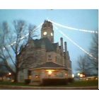 Rensselaer: Jasper County Courthouse with Christmas lights