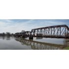 Monroe: : Ouachita river railroad bridge panorama - Monroe Downtown