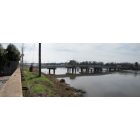Monroe: : Ouachita river Desiard St. bridge panorama - Monroe Downtown