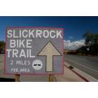 Moab: : Sign to the famous Slick Rock Trail.