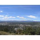 Bend: View of Bend from Pilot Butte.  The Cascades in the background