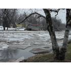 Cadott: Ice out on the Yellow River, Main Street Cadott, WI