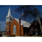 Greenville: Methodist Church on the square in Greenville