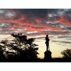 Hampton: Confederate Soldier Statue at Dawn at St. John's Church