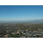 Provo: Looking west towards Utah Lake. Utah Valley Regional Medical Center and Provo High soccer field forground.