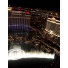 Las Vegas: : bellagio water fountains taken from the top of the eiffel tower at night