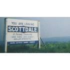 Scottdale: Welcome-Goodbye sign from Scottdale,PA.While I haven't a clue of it's full history,I remember it being previously located 1/4 mile before before the borough building.I moved here in 1979 and peddled my bike past it at least 30 times daily.When I moved away in 1985 I very seldom,if ever got to visit.Then I bought a house 1 block away from my previous residence in 1999 noticed it was the same old greeting/goodbye I remembered as a youth only farther away.A silly memory I suppose but definitely etched in my brain forever.