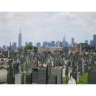 New York: : sky line from Queens Cemetary