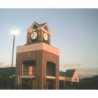 North Aurora: clock tower at local mall