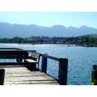 Polson: View of Polson from fishing pier in Flathead Lake