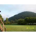 Addison (Webster Springs): view of mountain from Bakers Island at dawn