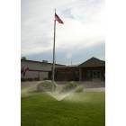 American Falls: flag at the police station