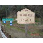 French Gulch: Sign at Highway 299 turn off to French Gulch