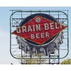 Minneapolis: : Grain Belt Beer sign - along Mississippi River