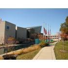 Indianapolis: Indiana State Museum, flags at half staff for Rosa Parks, Nov. 2005