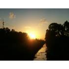 Fort Pierce: Sunset over a canal at Rock Road and Orange Avenue in Fort Pierce