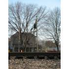 Cambridge: A railroad and house in a Cambridge neighborhood.