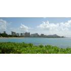 Honolulu: View of Ala Moana Beach and Waikiki with Diamond Head in the background.
