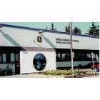 Homer: Homer Alaska Post Office with stained glass window of Bald Eagle
