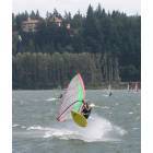 White Salmon: Got Air? Windsurfing at the Hatchery, Columbia Gorge Hotel in background!