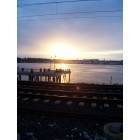 New London: new london railroad and ocean pier sunset