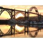 Newport: Newport Bay Bridge at sunset