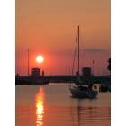 Port Clinton: A boat at sunset