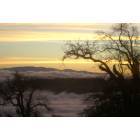 Tehachapi: Fog rolling into Bear Valley at sunset