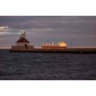 Duluth: : Lighthouse And Ship On Lake Superior