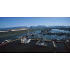 Homer: A view of the Homer Marina from the mast of a sailboat
