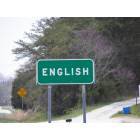 English: Englis, Indiana city limits sign