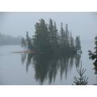 Babbitt: Murky morning on the North bay of Birch Lake in Babbitt, MN