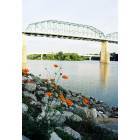 Chattanooga: : View of Walnut Street Bridge from Coolidge Park in North Shore