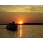 Steilacoom: Ferry Returning to Dock in Steilacoom at Sunset