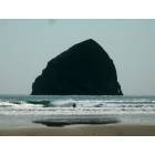 Pacific City: Surfer Infront Of Hay Stack Rock