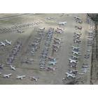 An aerial overview of the Aircraft Graveyard near Marana Arizona
