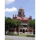 Gonzales: The (red brick Romanesque Revival style) Gonzales County Courthouse was built in 1887