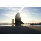 Cannon Beach: Haystack Rock at low tide
