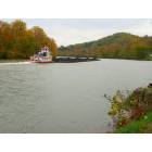 Rivesville: Coal Barge navigates through Rivesville on the Monongahela River.
