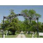 Wilson: Front gate at the cemetery, City of Wilson KS