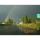 Lynden: rainbow over Front Street in Lynden