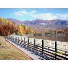 Lake Lure: the beach boardwalk at Lake Lure