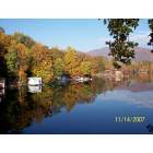 Lake Lure: colorful fall at Lake Lure
