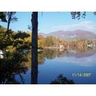 Lake Lure: homes on Lake Lure in the fall