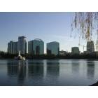 Orlando: a view of Central Ave across Lake Eola