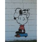 Hoffman: Mural, Charlie Brown and Snoopy on side of building on Main St.